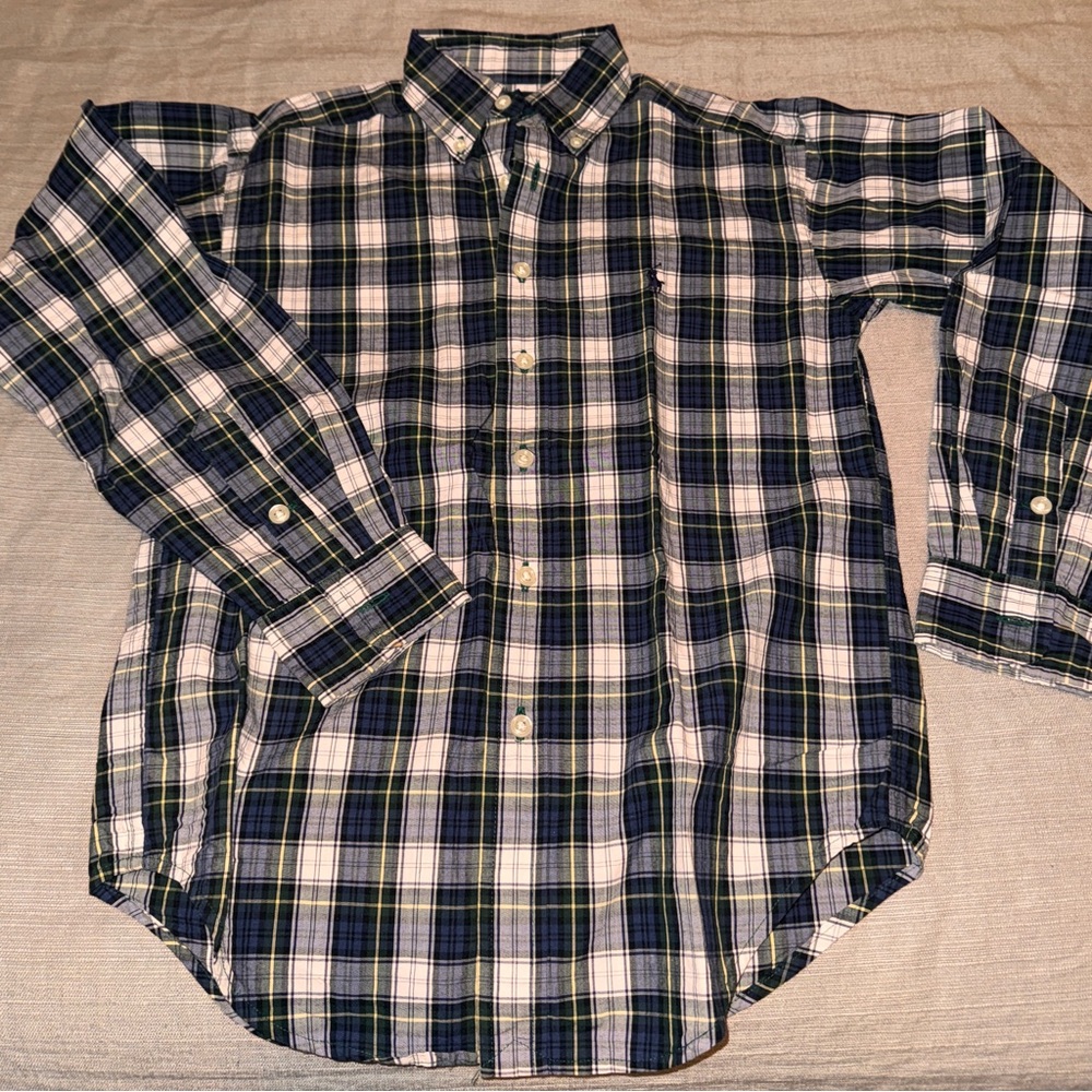 Polo Ralph Lauren Boys Plaid Cotton Poplin Shirt Sz 8/10